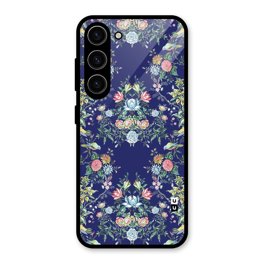 Little Flowers Pattern Glass Back Case for Galaxy S23