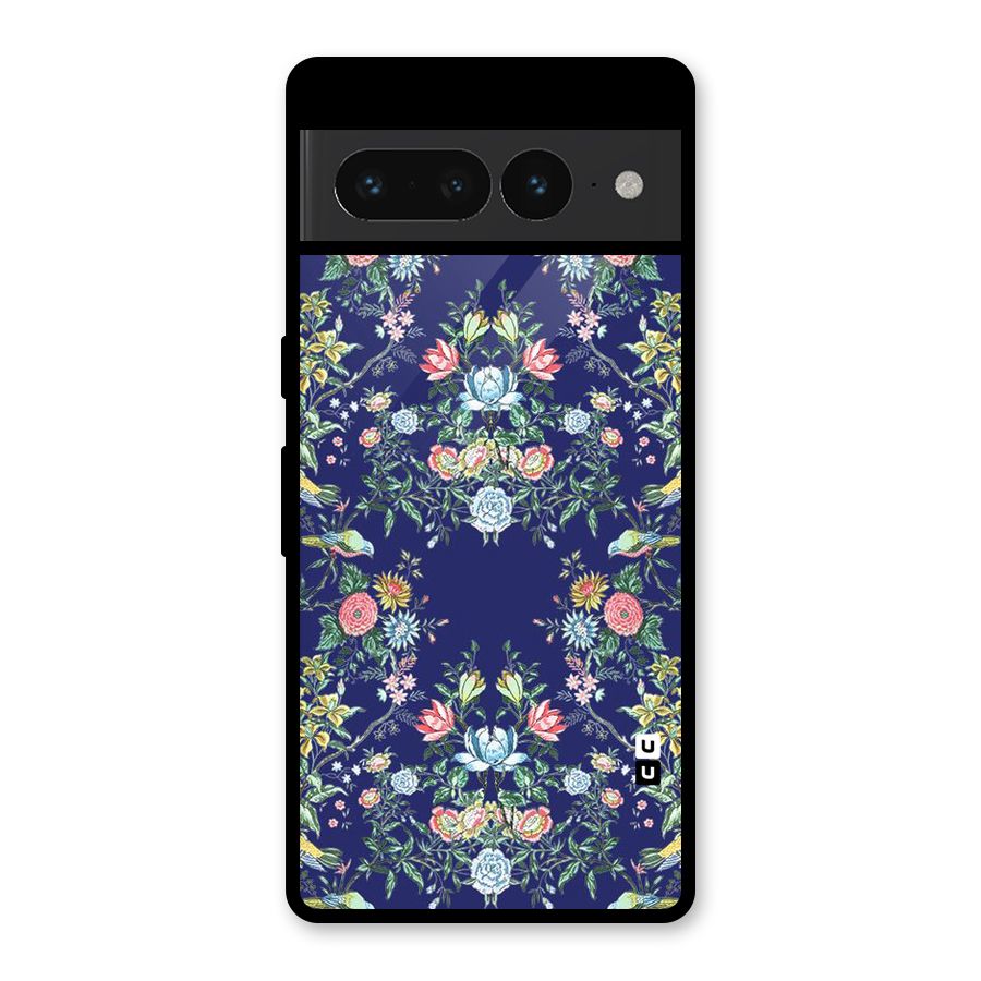 Little Flowers Pattern Glass Back Case for Google Pixel 7 Pro