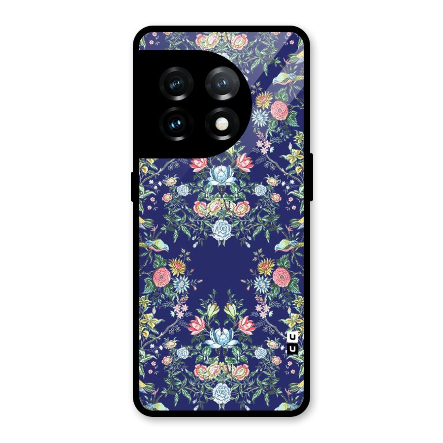 Little Flowers Pattern Glass Back Case for OnePlus 11