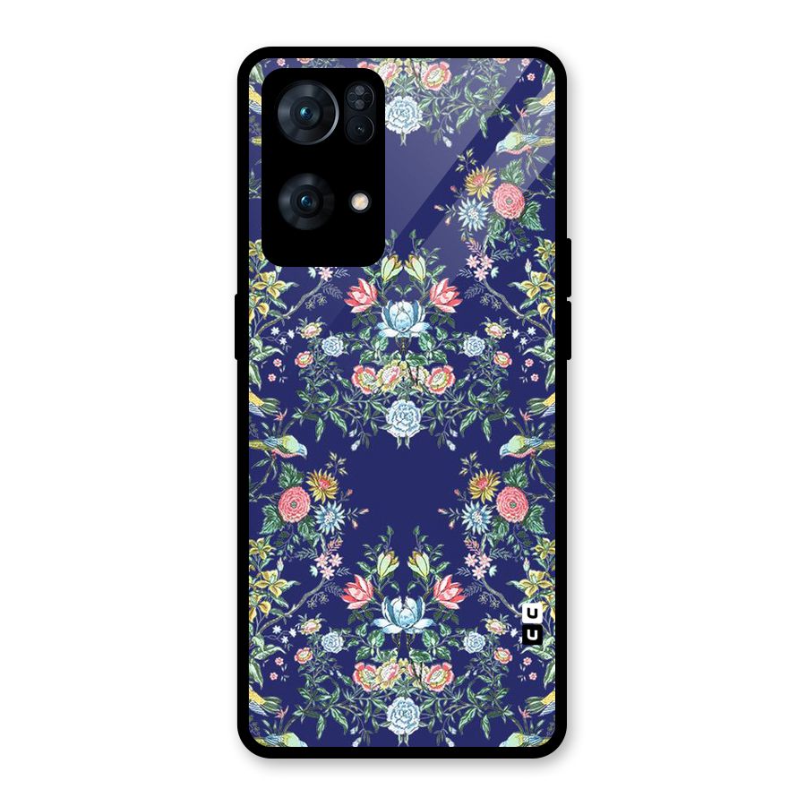 Little Flowers Pattern Glass Back Case for Oppo Reno7 Pro 5G
