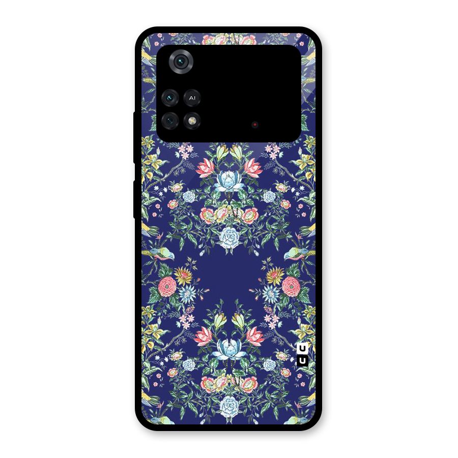 Little Flowers Pattern Glass Back Case for Poco M4 Pro 4G
