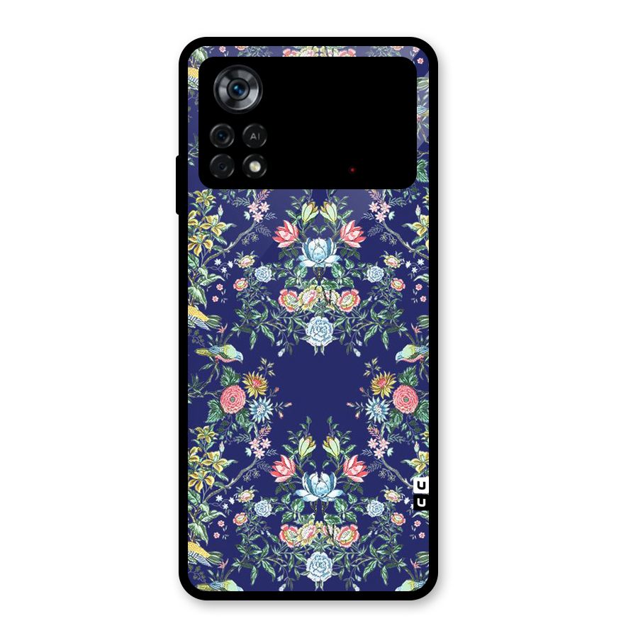 Little Flowers Pattern Glass Back Case for Poco X4 Pro 5G
