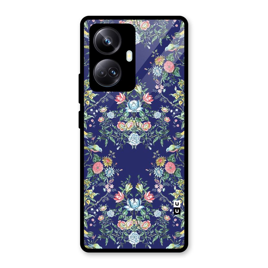 Little Flowers Pattern Glass Back Case for Realme 10 Pro Plus