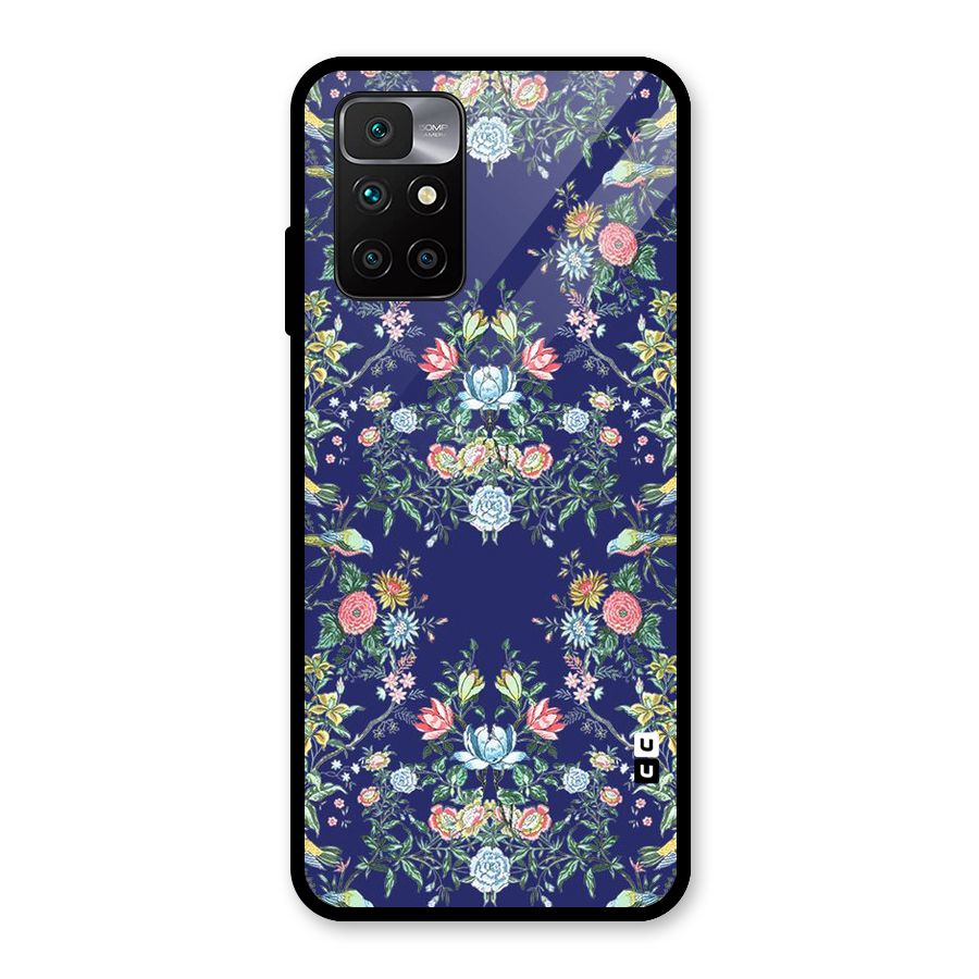 Little Flowers Pattern Glass Back Case for Redmi 10 Prime