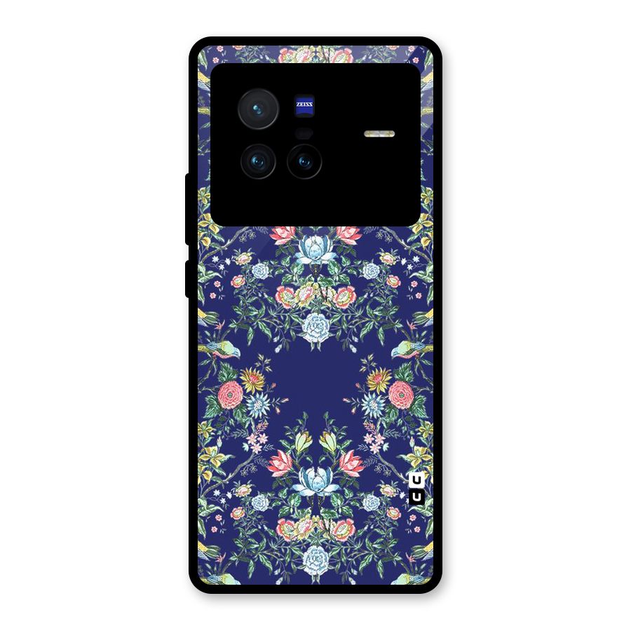 Little Flowers Pattern Glass Back Case for Vivo X80