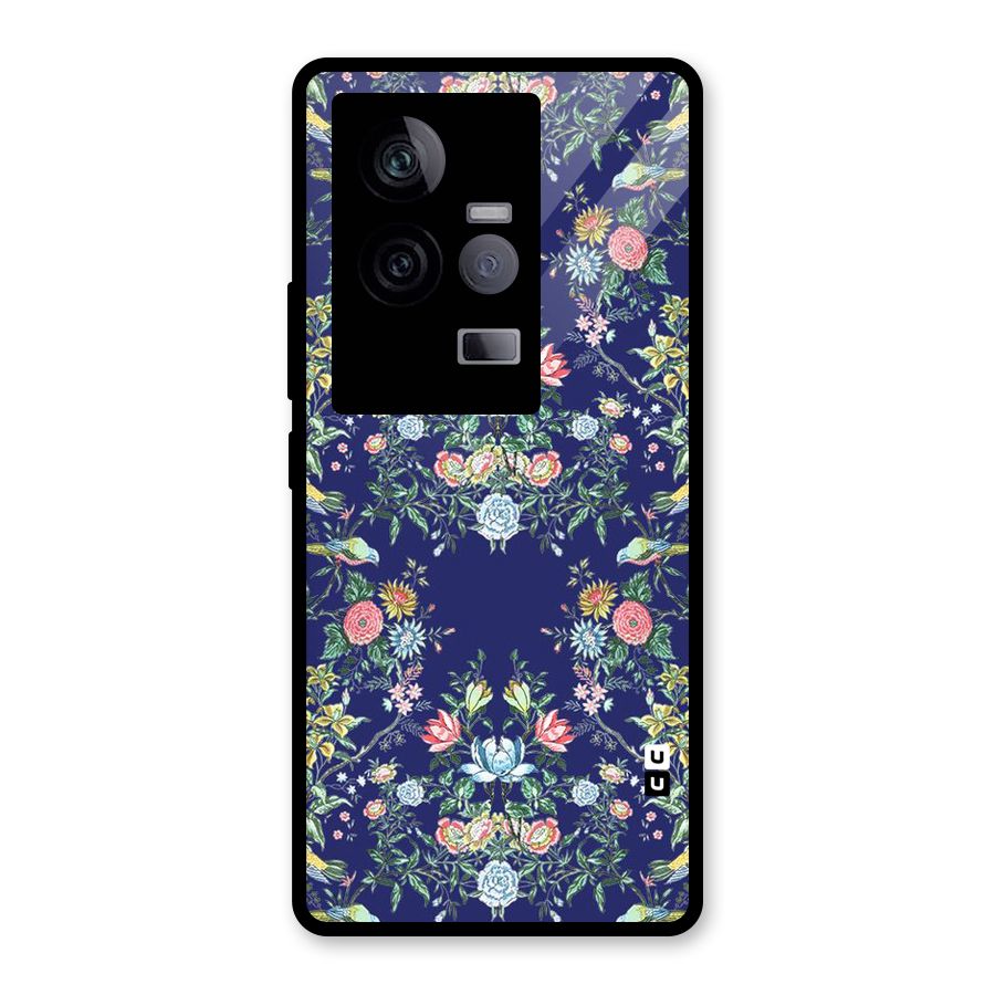 Little Flowers Pattern Glass Back Case for Vivo iQOO 11 5G