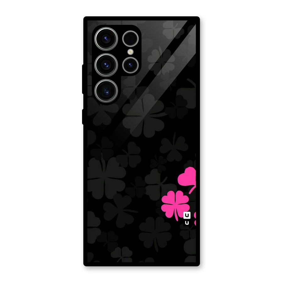 Little Pink Flower Glass Back Case for Galaxy S23 Ultra