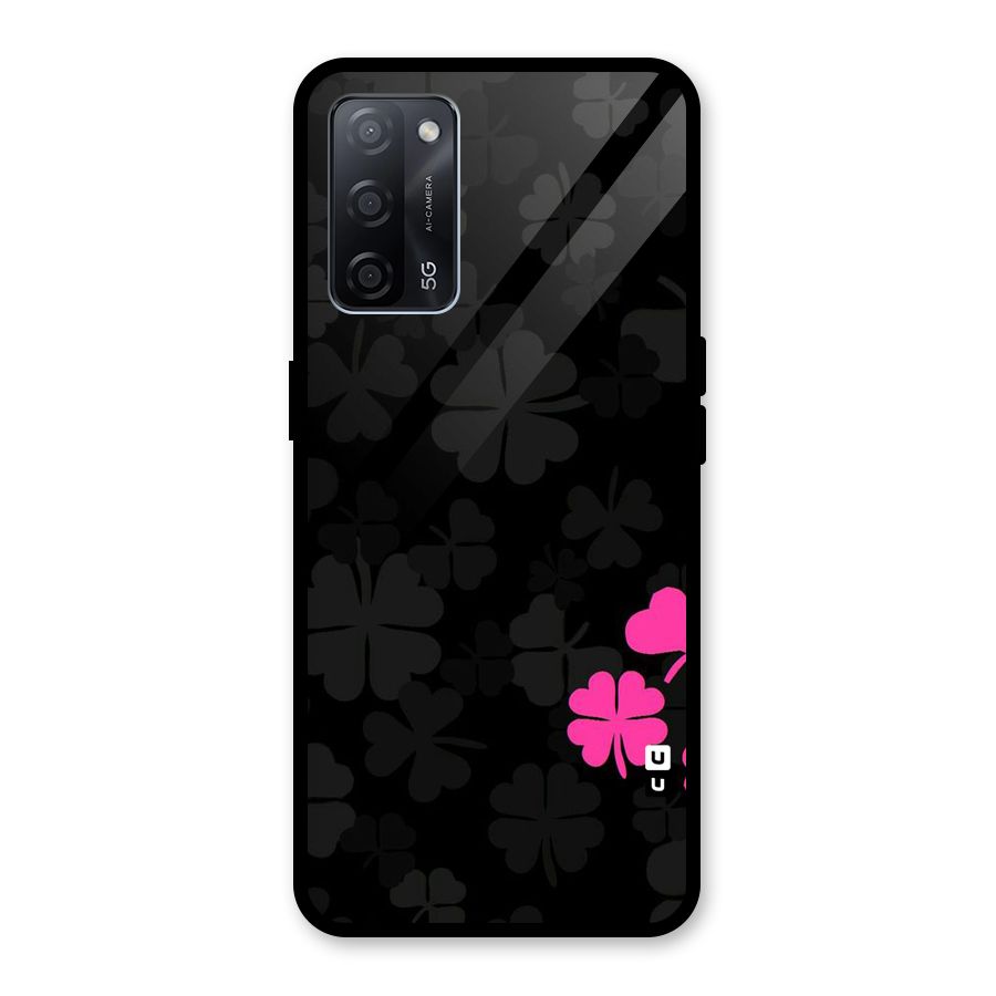 Little Pink Flower Glass Back Case for Oppo A53s 5G