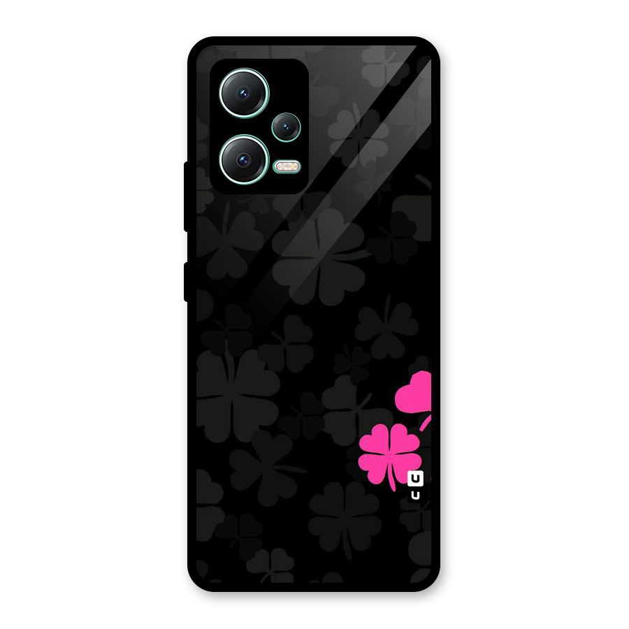 Little Pink Flower Glass Back Case for Redmi Note 12 5G