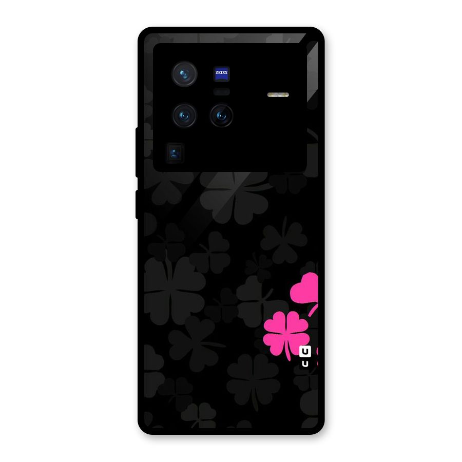 Little Pink Flower Glass Back Case for Vivo X80 Pro
