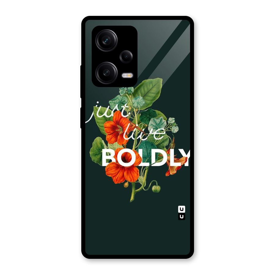 Live Boldly Glass Back Case for Redmi Note 12 Pro