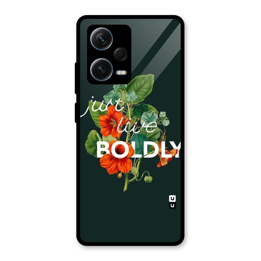 Live Boldly Glass Back Case for Redmi Note 12 Pro Plus 5G