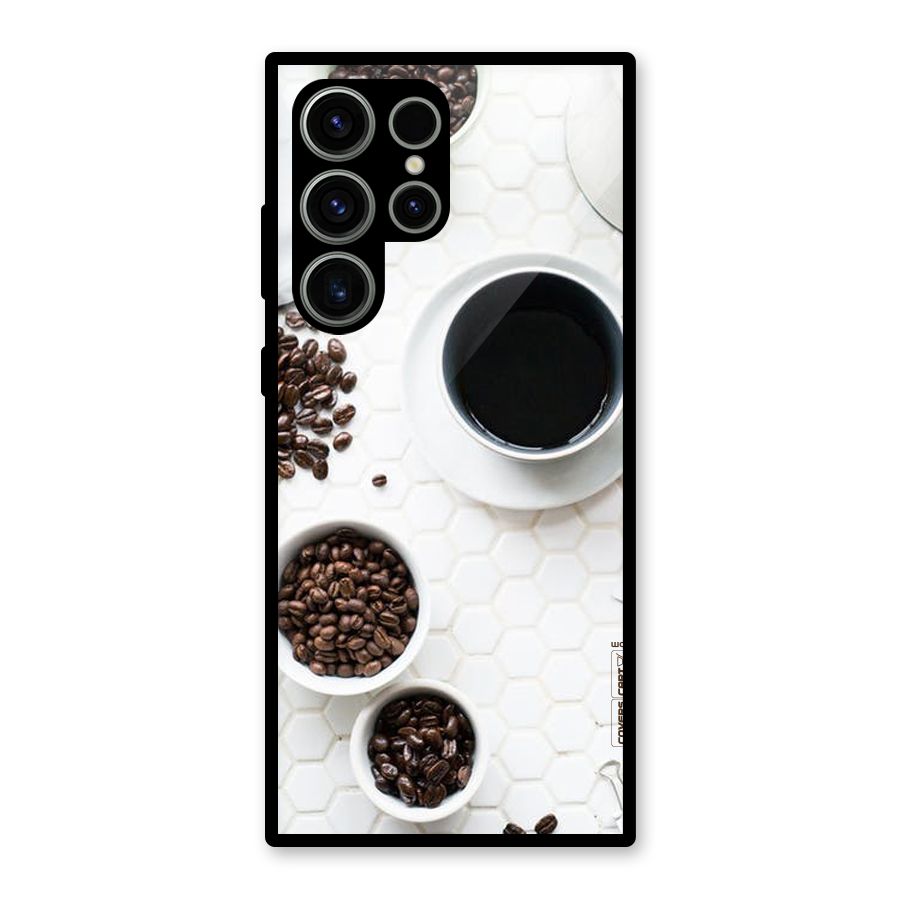 Live Coffee Glass Back Case for Galaxy S23 Ultra