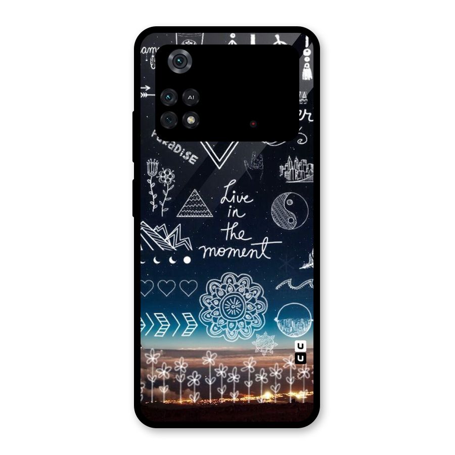 Live In The Moment Glass Back Case for Poco M4 Pro 4G