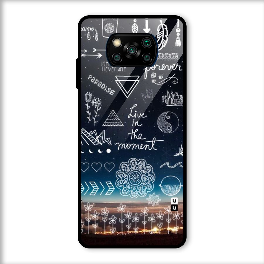 Live In The Moment Glass Back Case for Poco X3