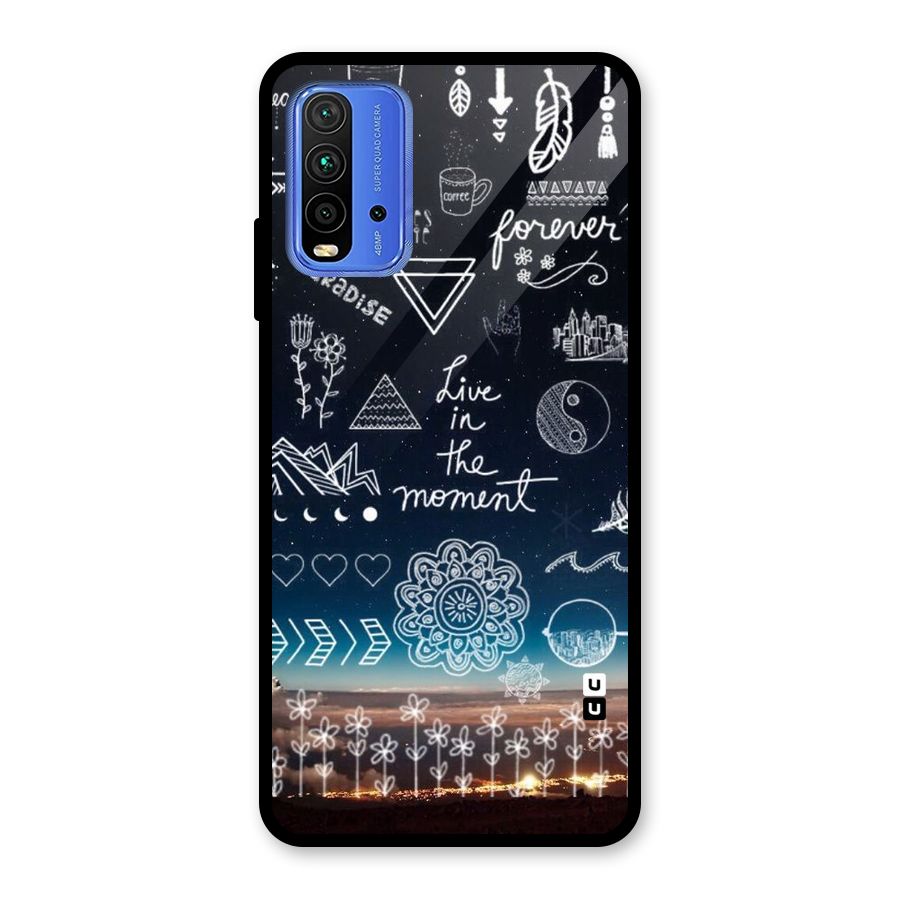 Live In The Moment Glass Back Case for Redmi 9 Power