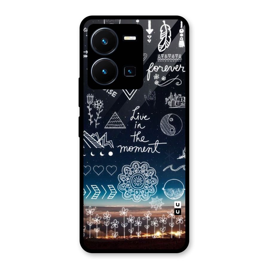 Live In The Moment Glass Back Case for Vivo Y35