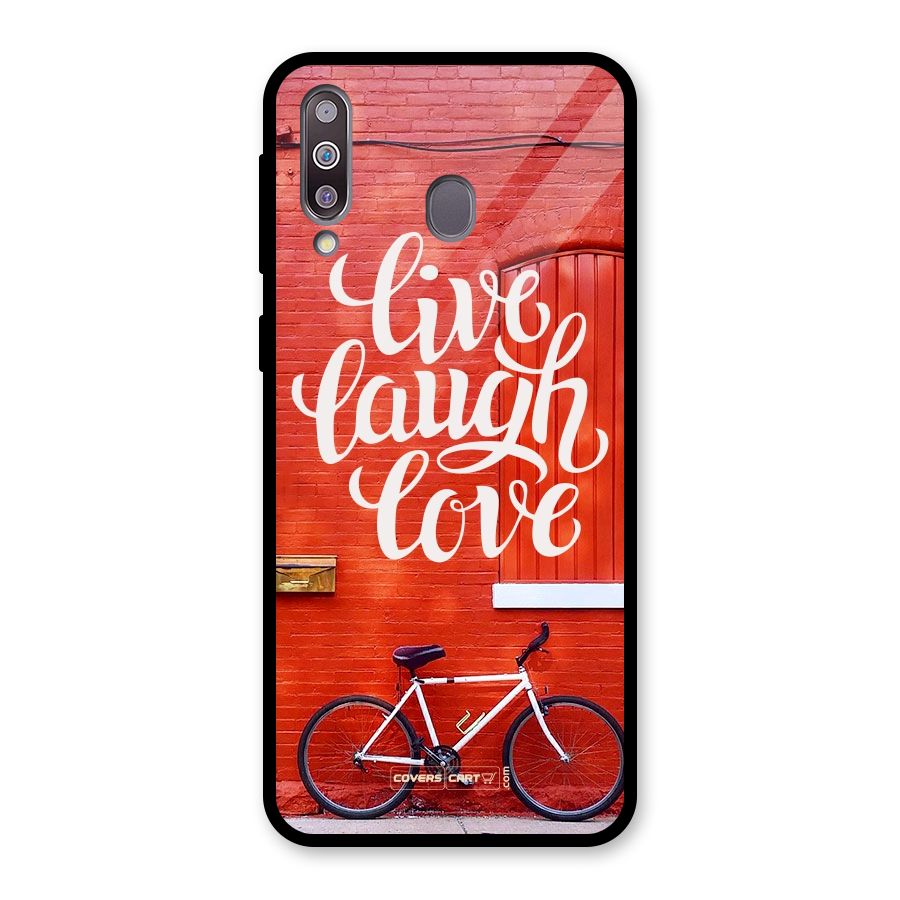Live Laugh Love Glass Back Case for Galaxy M30