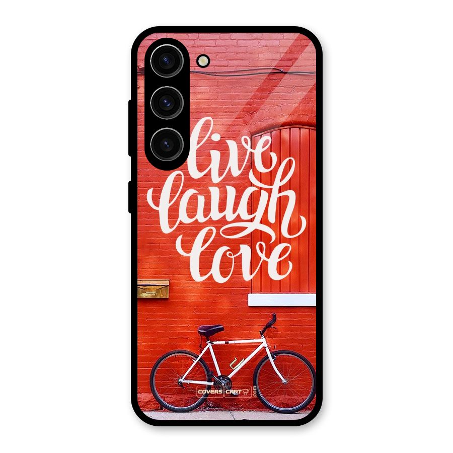 Live Laugh Love Glass Back Case for Galaxy S23