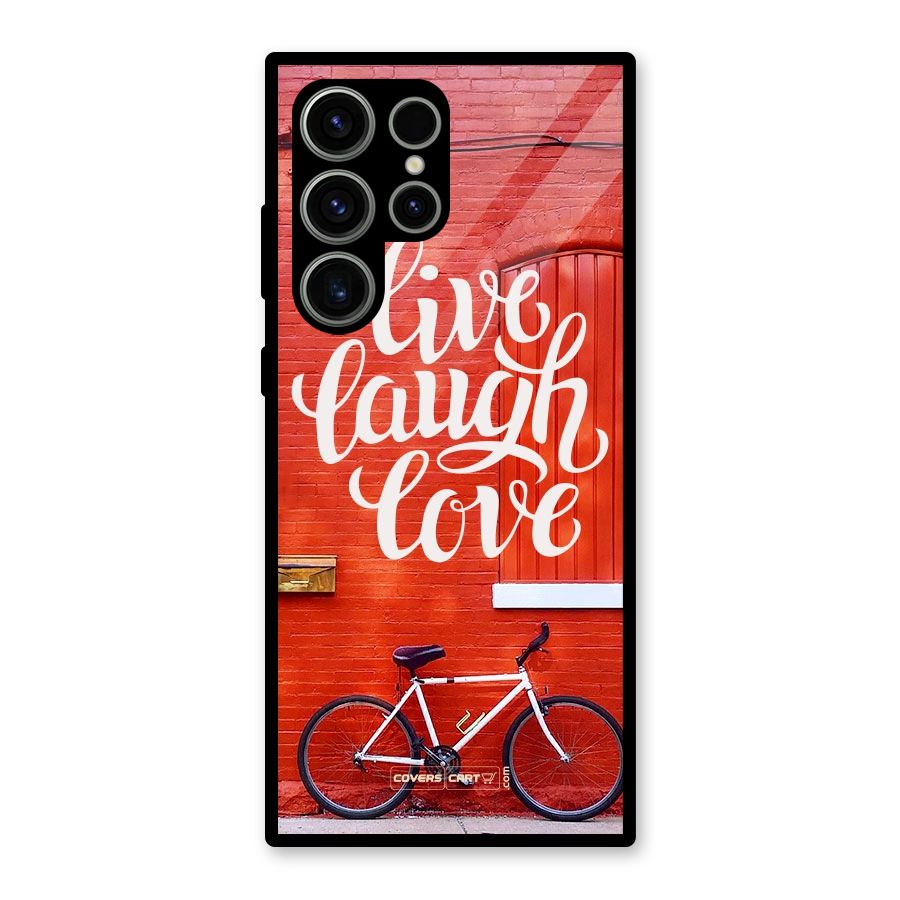 Live Laugh Love Glass Back Case for Galaxy S23 Ultra