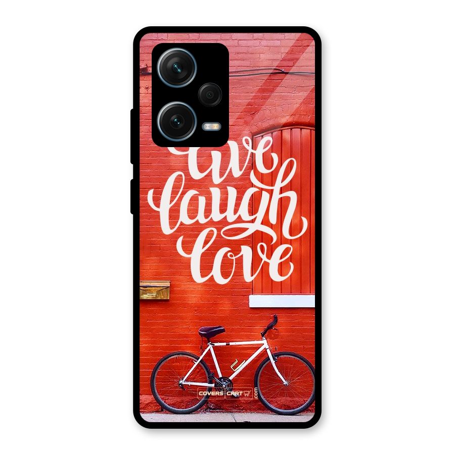Live Laugh Love Glass Back Case for Redmi Note 12 Pro Plus 5G