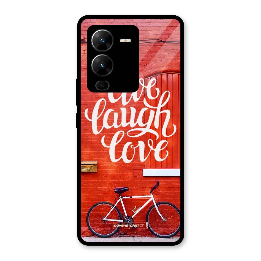 Live Laugh Love Glass Back Case for Vivo V25 Pro