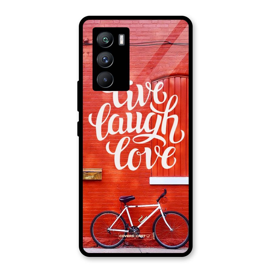 Live Laugh Love Glass Back Case for Vivo iQOO 9 SE
