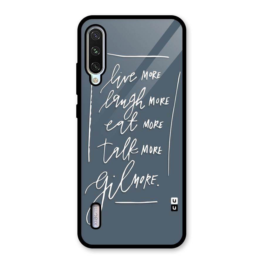 Live Laugh More Glass Back Case for Mi A3