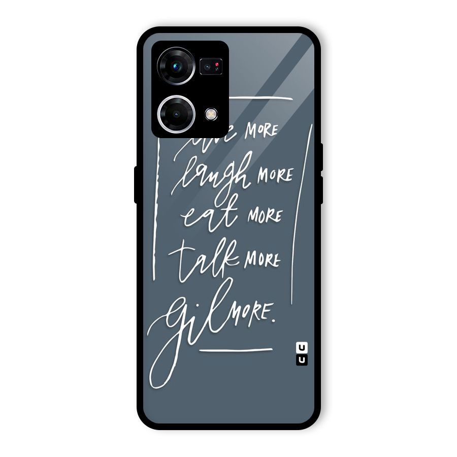 Live Laugh More Glass Back Case for Oppo F21 Pro 4G