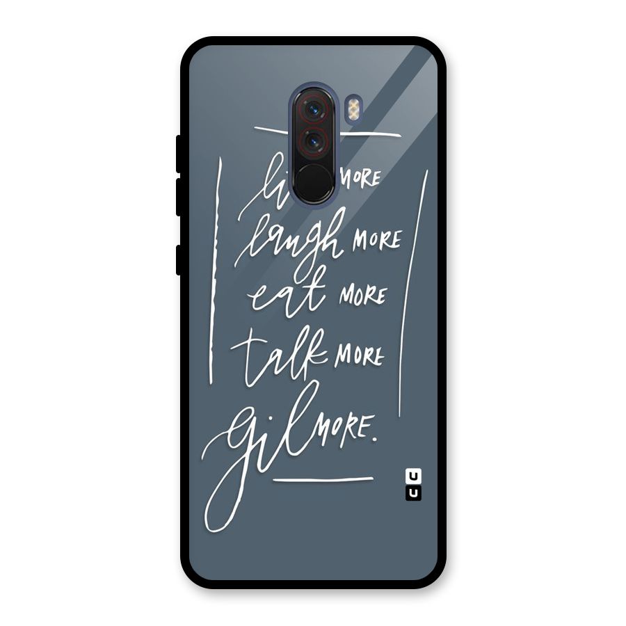 Live Laugh More Glass Back Case for Poco F1