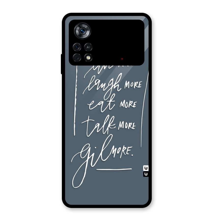 Live Laugh More Glass Back Case for Poco X4 Pro 5G