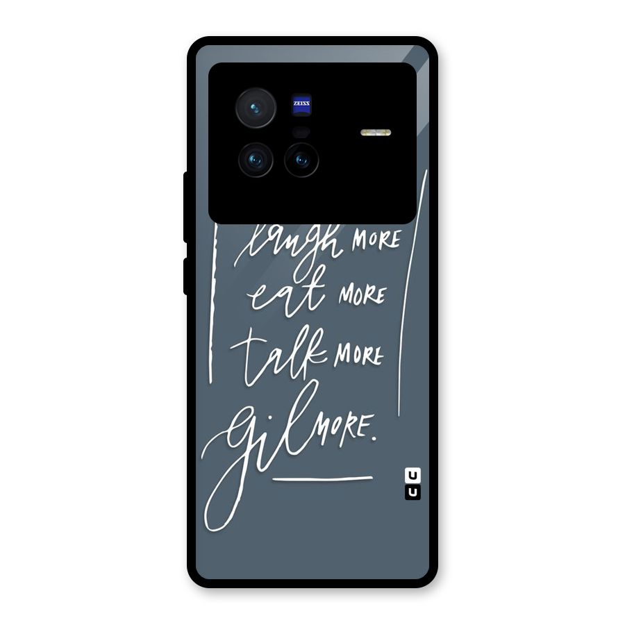 Live Laugh More Glass Back Case for Vivo X80
