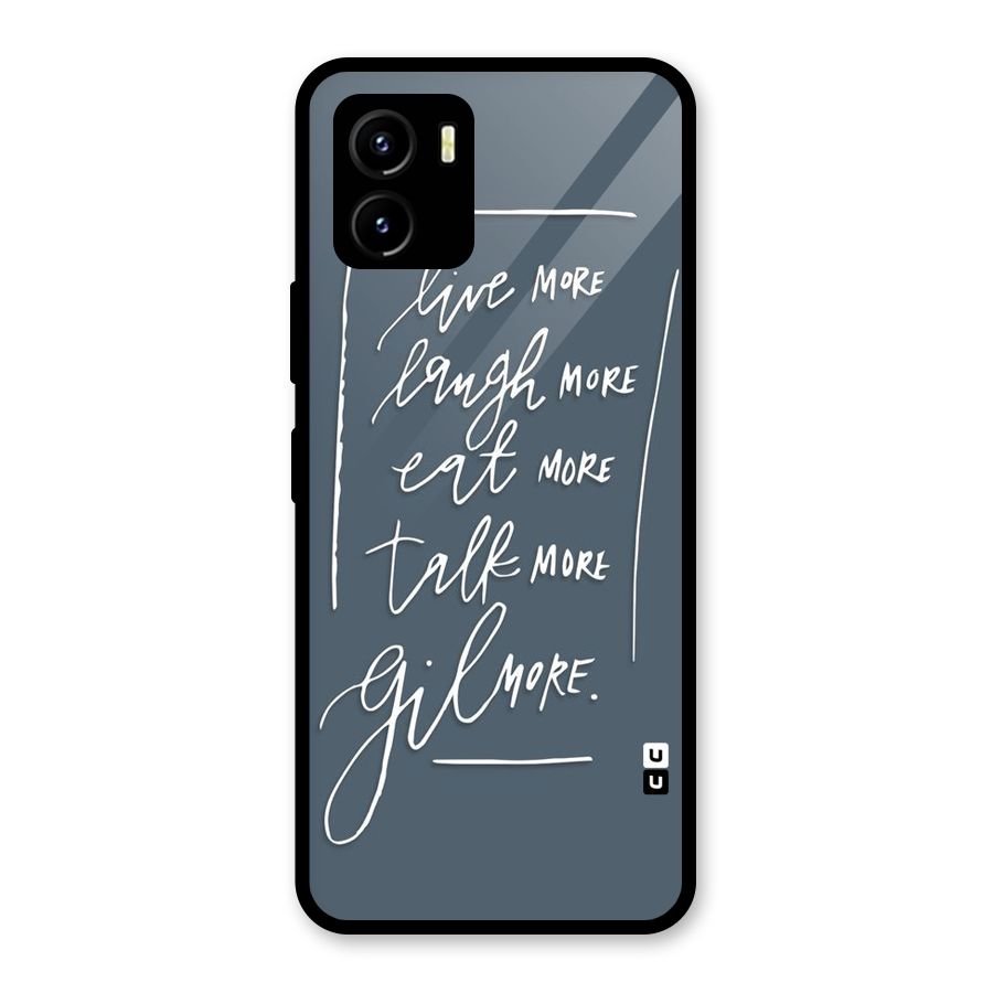 Live Laugh More Glass Back Case for Vivo Y15s