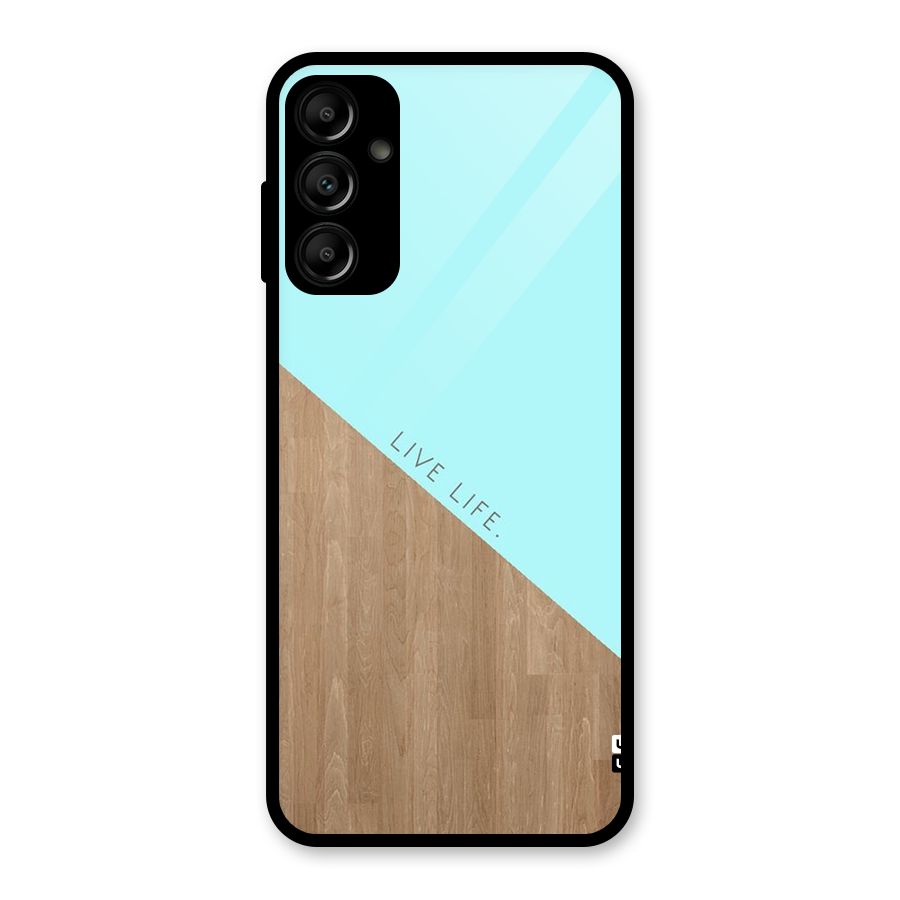 Live Life Glass Back Case for Galaxy A14 5G
