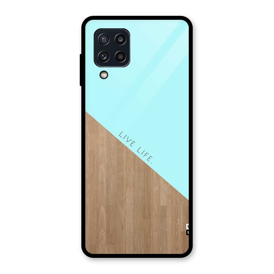 Live Life Glass Back Case for Galaxy M32