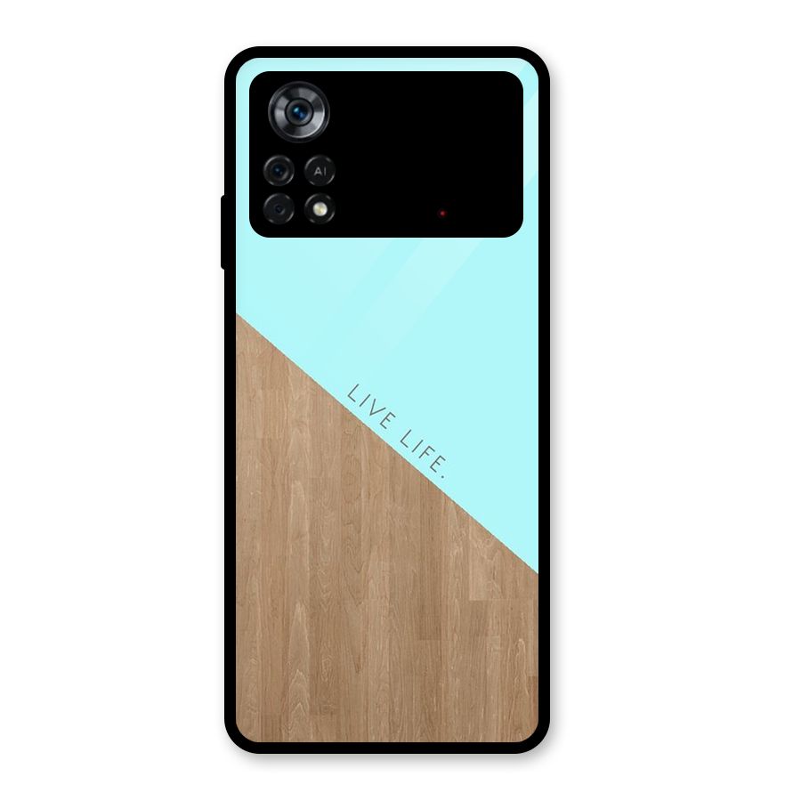 Live Life Glass Back Case for Poco X4 Pro 5G