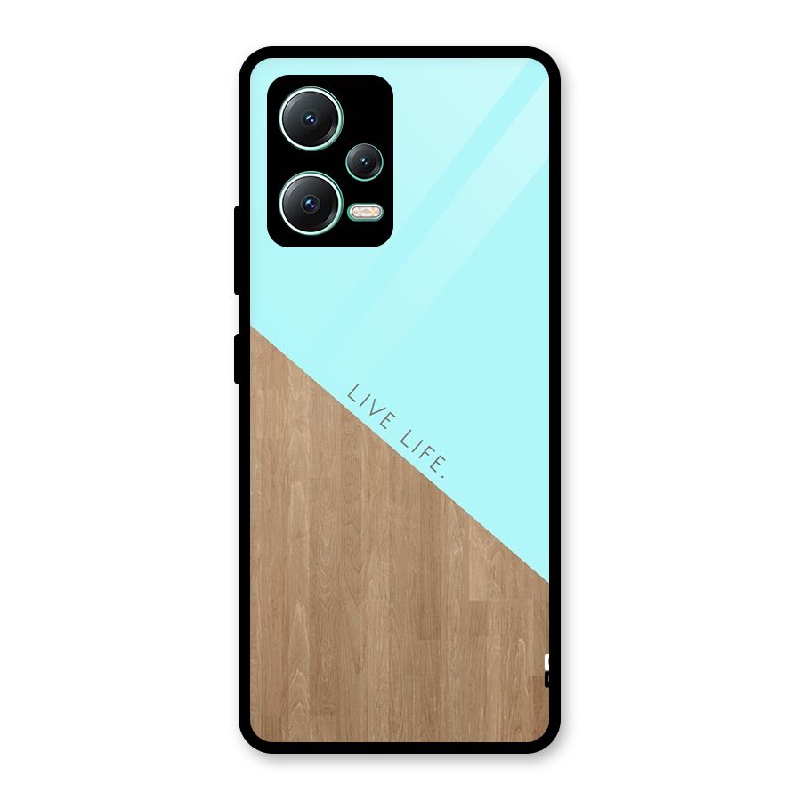 Live Life Glass Back Case for Redmi Note 12 5G