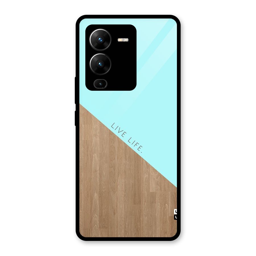 Live Life Glass Back Case for Vivo V25 Pro