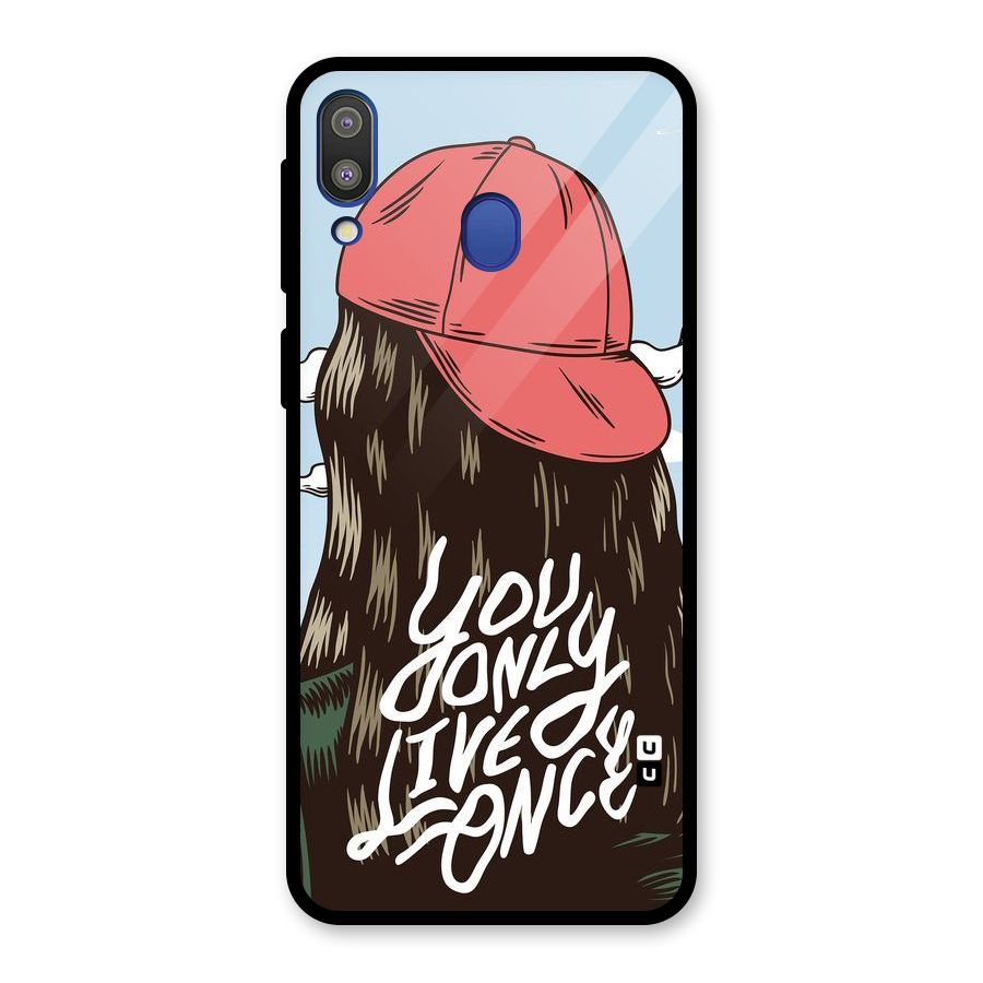 Live Once Glass Back Case for Galaxy M20