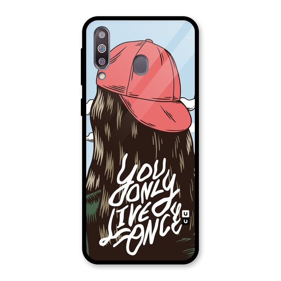 Live Once Glass Back Case for Galaxy M30