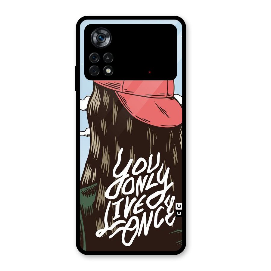 Live Once Glass Back Case for Poco X4 Pro 5G