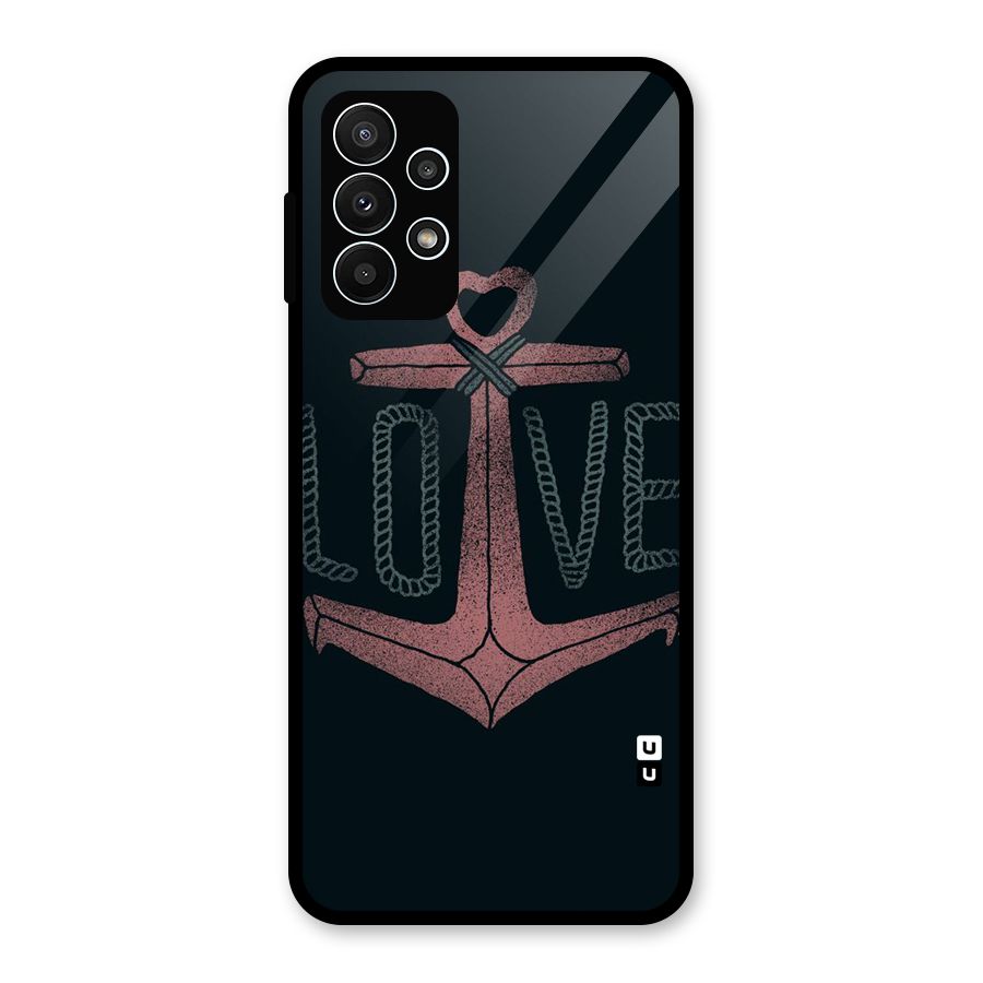 Love Anchor Form Glass Back Case for Galaxy A23