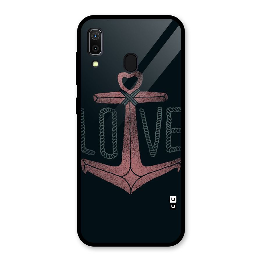 Love Anchor Form Glass Back Case for Galaxy A30