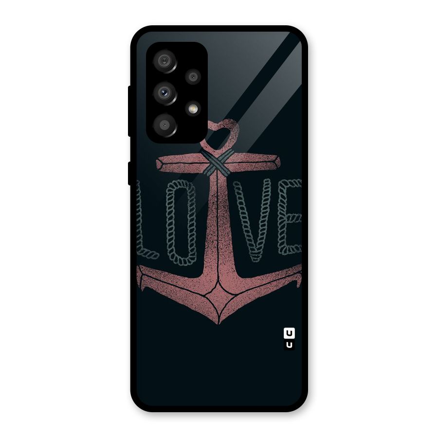 Love Anchor Form Glass Back Case for Galaxy A32