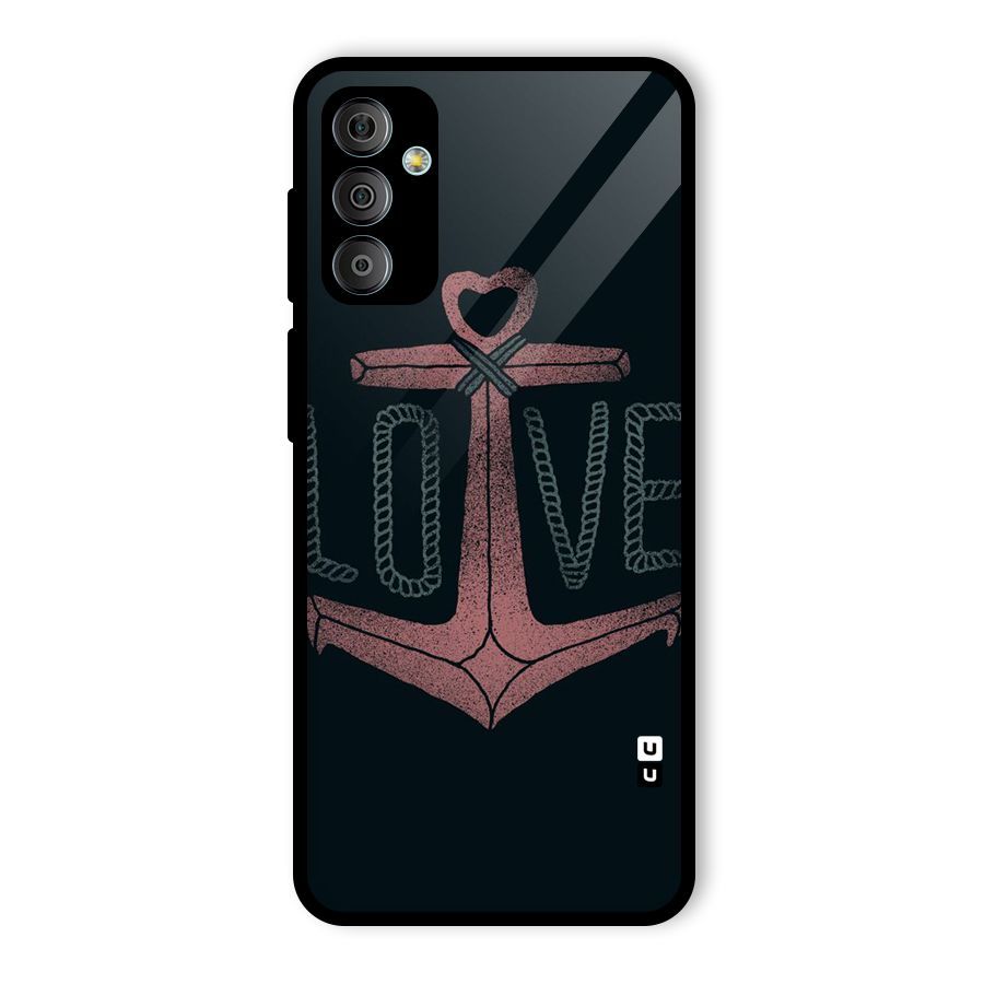 Love Anchor Form Glass Back Case for Galaxy F23
