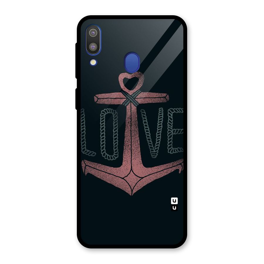 Love Anchor Form Glass Back Case for Galaxy M20