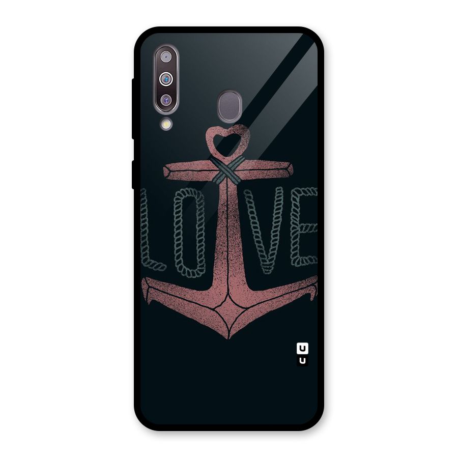 Love Anchor Form Glass Back Case for Galaxy M30