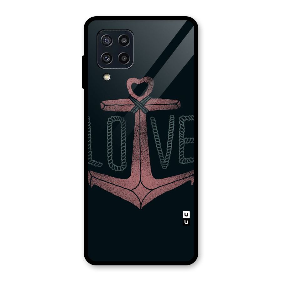 Love Anchor Form Glass Back Case for Galaxy M32