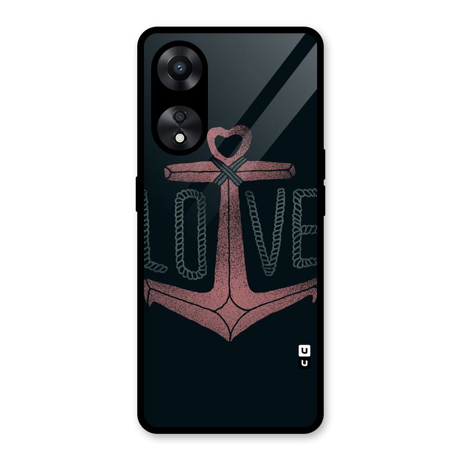 Love Anchor Form Glass Back Case for Oppo A78