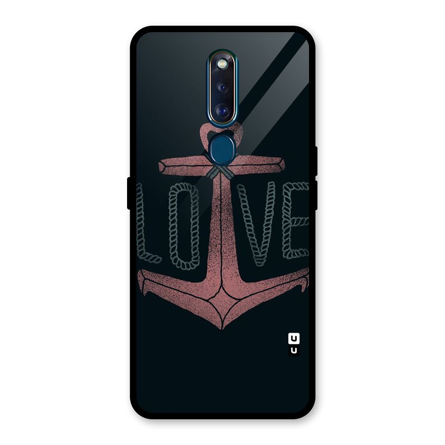 Love Anchor Form Glass Back Case for Oppo F11 Pro